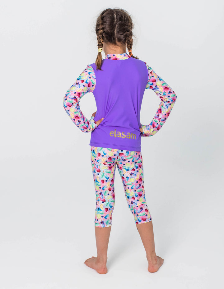 Anything is Popsicle! (purple) Children's 3/4 Swim Shorts